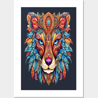 Lion Mandala Animal Ilustration Posters and Art